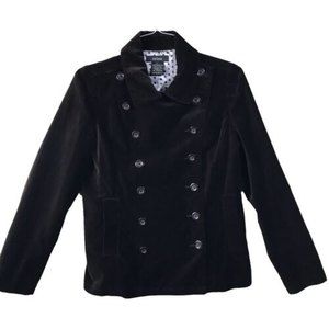 Eivissa Brown Jacket Velvet Velour Double Breasted Lined PhilHobar Blazer Size S